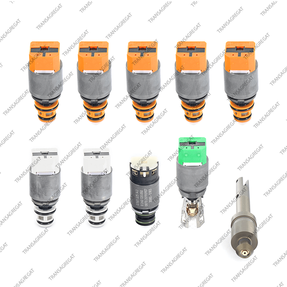 Комплект соленоидов (тип 2, 9 штук: 5 оранжевых, 2 белых, 1 зеленый, 1 черный)